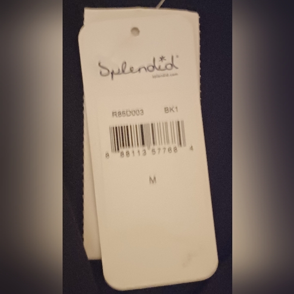 SPLENDID Boyfriend Short Sleeve Black Blouse - Picture 5 of 6